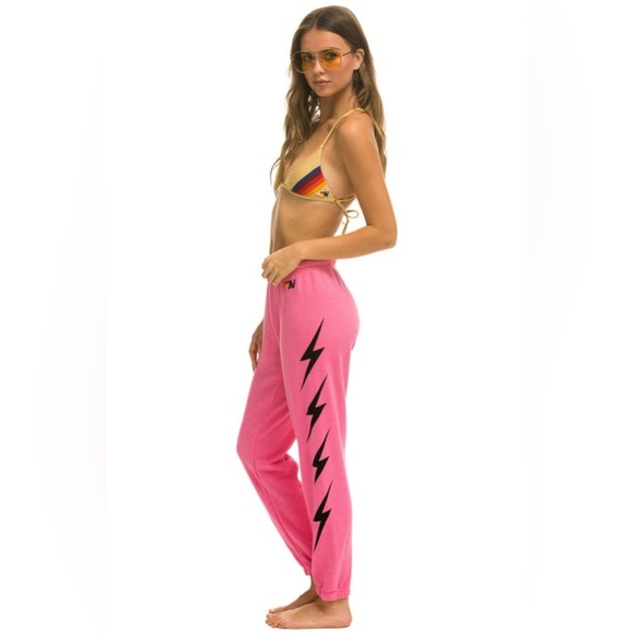 Aviator Nation Women’s Paris Pink 4 Bolt Sweatpants/Joggers | PRELOVED 🩷🩷 - Picture 1 of 12